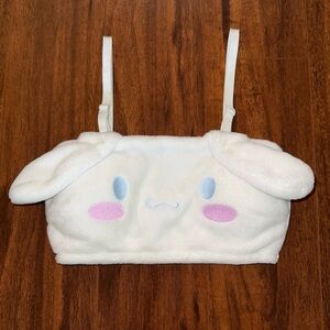 Kawaii Cinnamoroll Plush Bra Top Sister Princess M White Furry Cosplay Cutecore